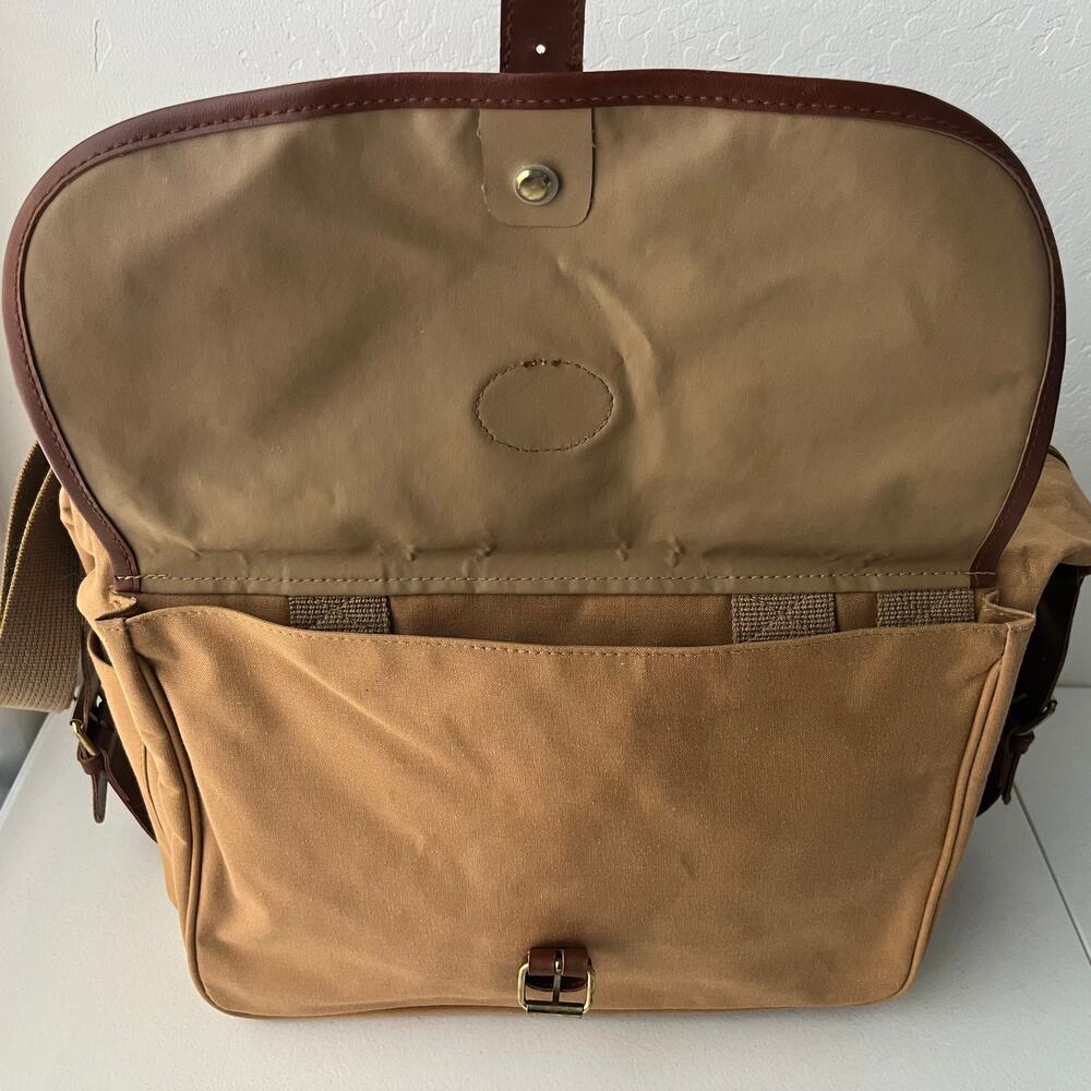 Vintage Ralph Lauren Canvas Crossbody Safari Messenger Bag Tan Neutral Old Money - Picture 10 of 16